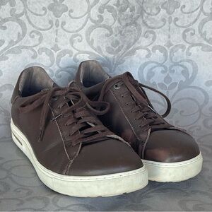 Birkenstock Low Top Dark Brown Leather Lace-up Sneakers Sz 41